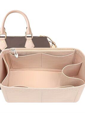 Purse Insert/ Organizer (felt)- SZ LG -Style 2B (cupholder) 11"L x6"Hx5"W -Khaki